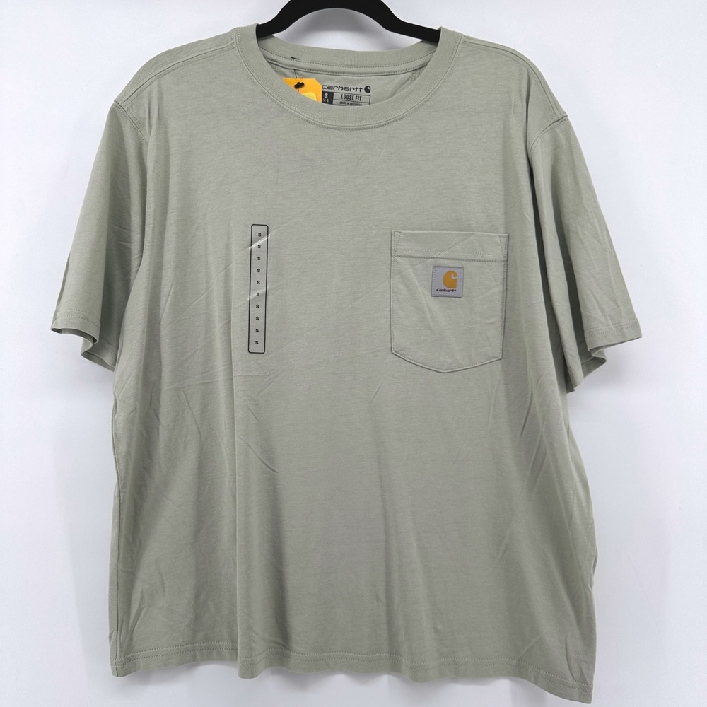 Carhartt Womens Loose Fit TENCEL Fiber Series Pocket T-Shirt Sage TK6122-W S